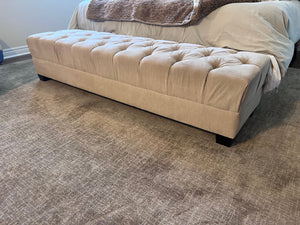 Beige Upholstered Tufted Bench