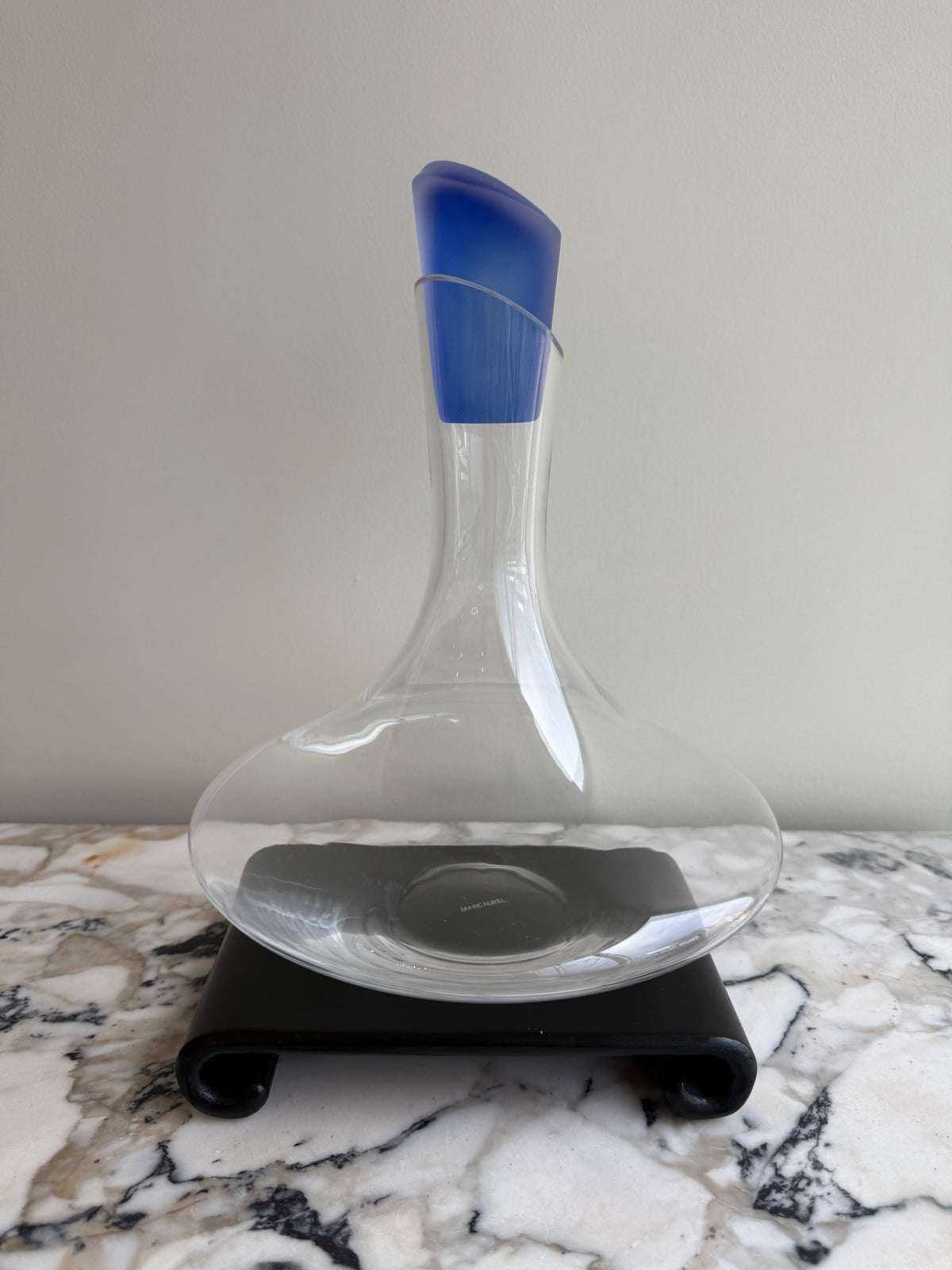 Marc Aurel for Nachtmann Crystal Wine Decanter with Blue Stopper