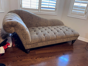 Beige Tufted Chaise Lounger