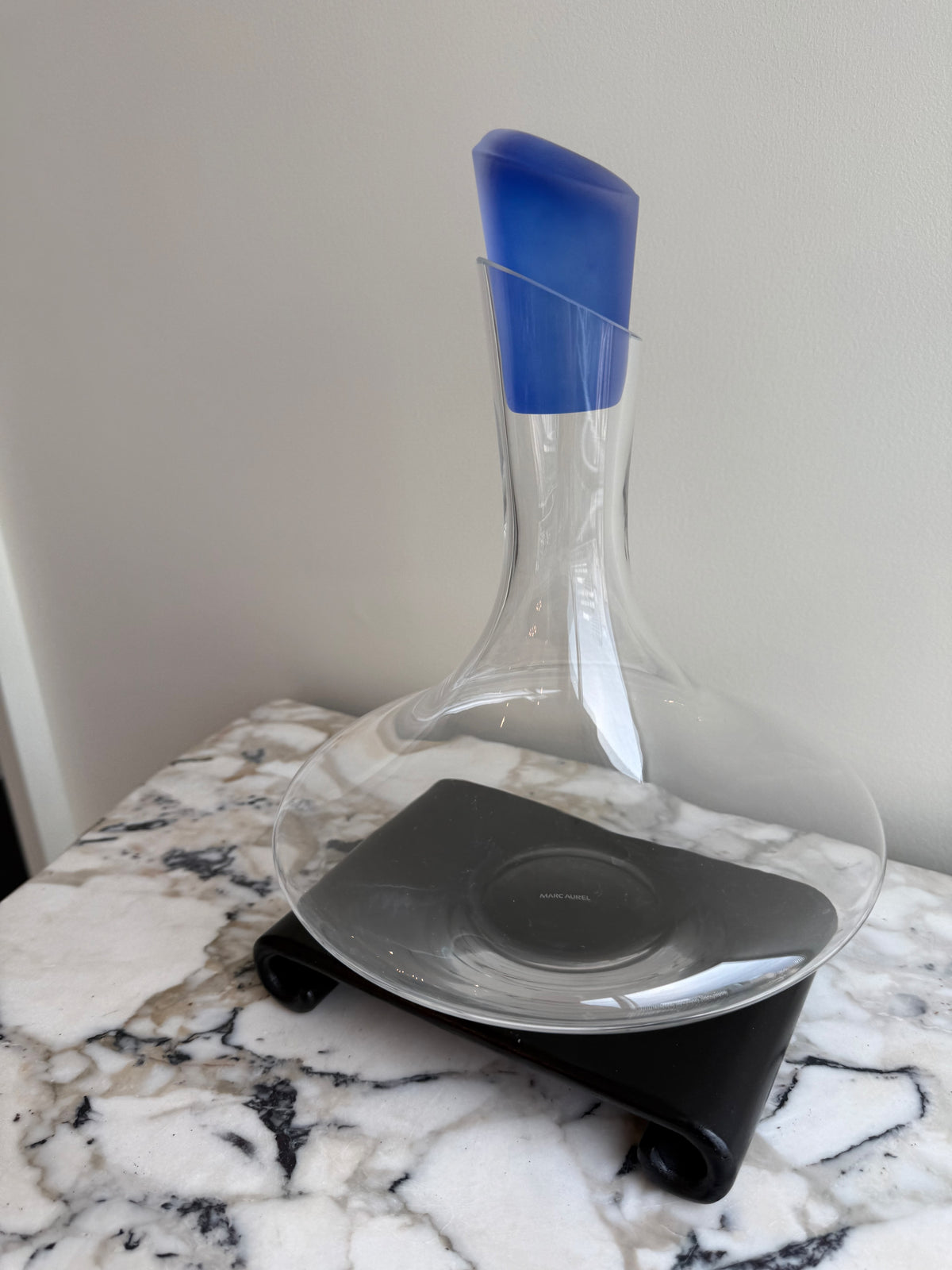 Marc Aurel for Nachtmann Crystal Wine Decanter with Blue Stopper