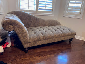 Beige Tufted Chaise Lounger