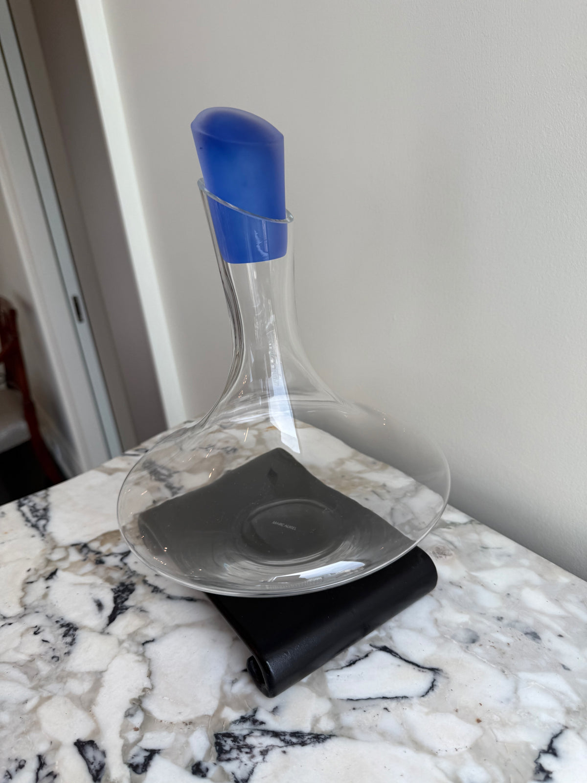 Marc Aurel for Nachtmann Crystal Wine Decanter with Blue Stopper