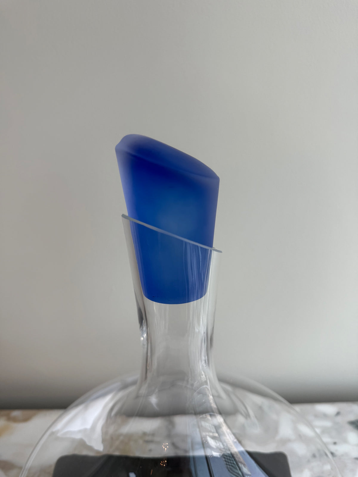 Marc Aurel for Nachtmann Crystal Wine Decanter with Blue Stopper