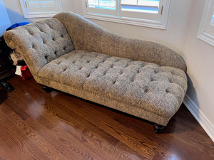 Beige Tufted Chaise Lounger