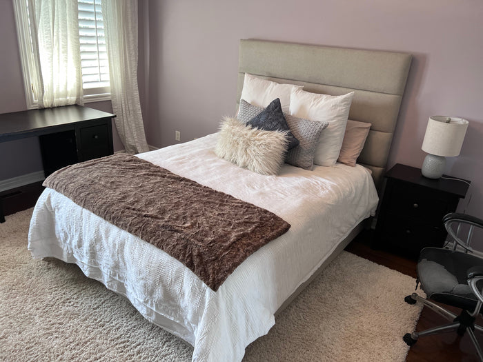 Double Beige Bed Frame