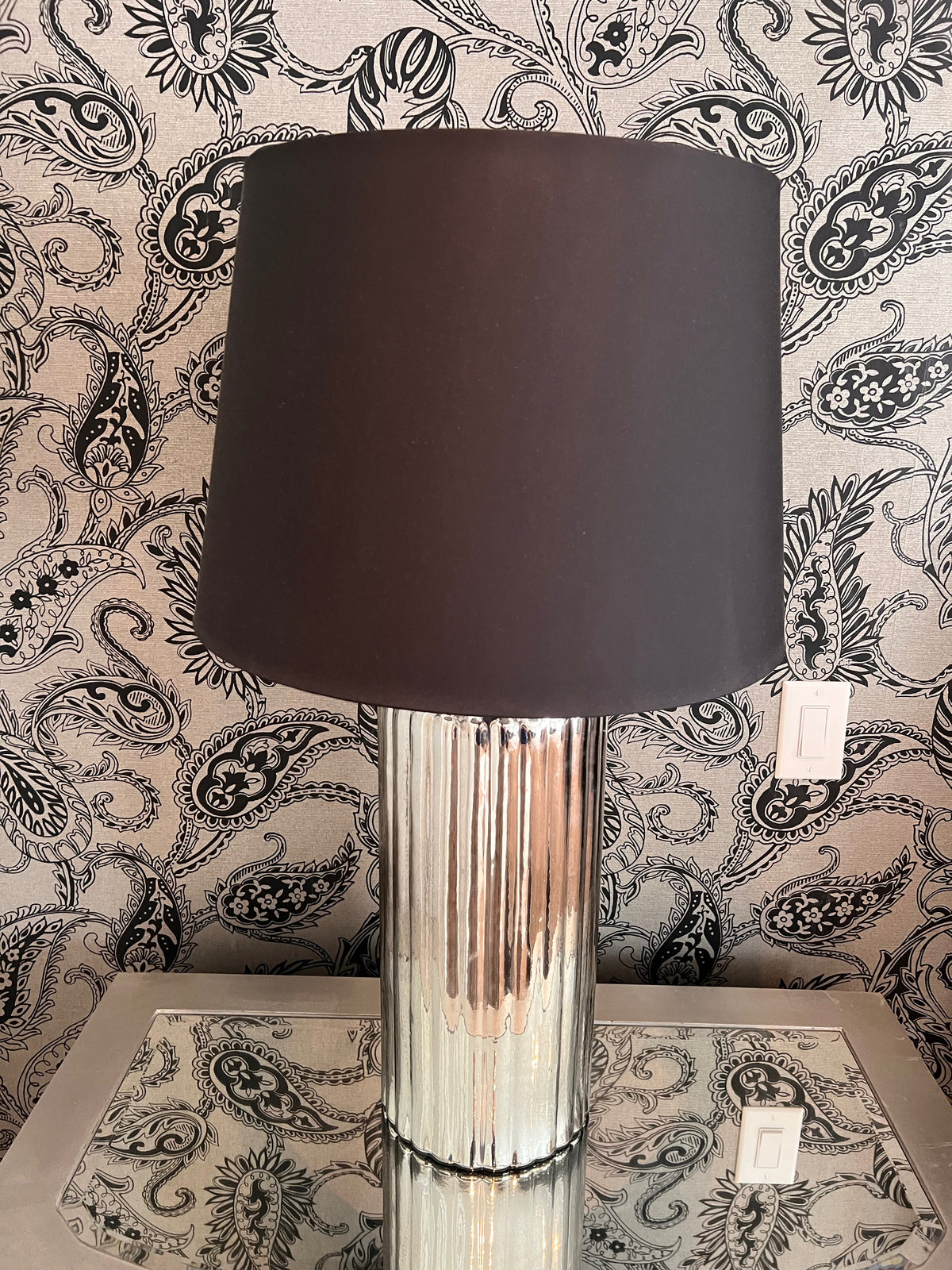 Pair of silver table lamps