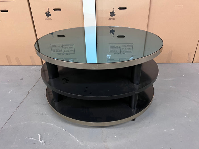 Round 3 Tier Glass Top Modern Coffee Table