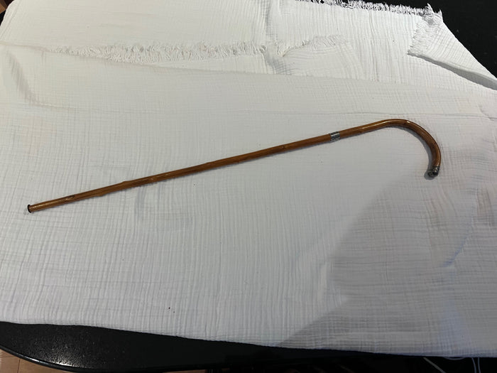 Antique English Sterling Silver Bamboo Walking Stick- Cane