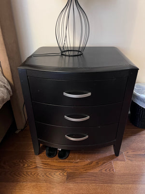 Black Shermag Nightstand, Made in Canada