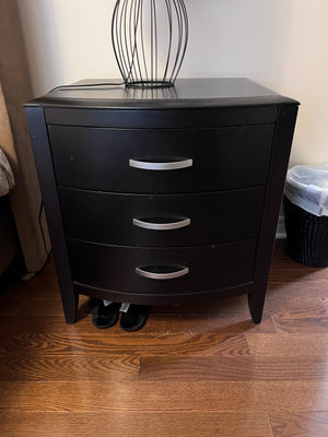 Black Shermag Nightstand, Made in Canada