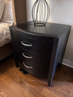 Black Shermag Nightstand, Made in Canada