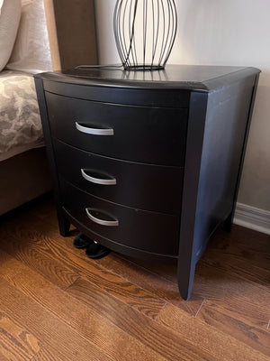 Black Shermag Nightstand, Made in Canada