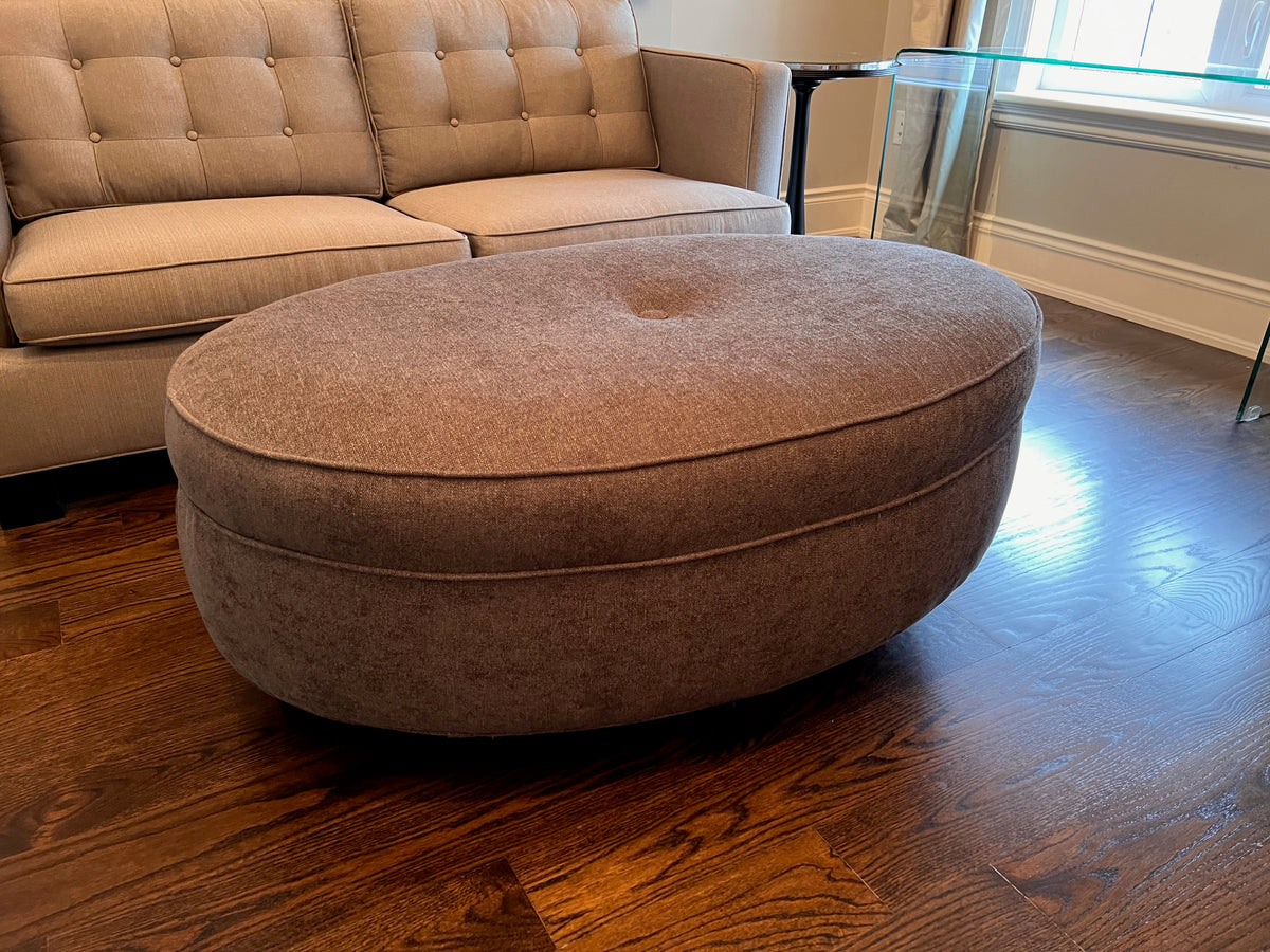 Oval Upholstered Ottoman