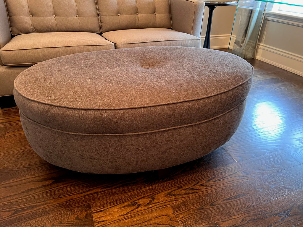 Oval Upholstered Ottoman
