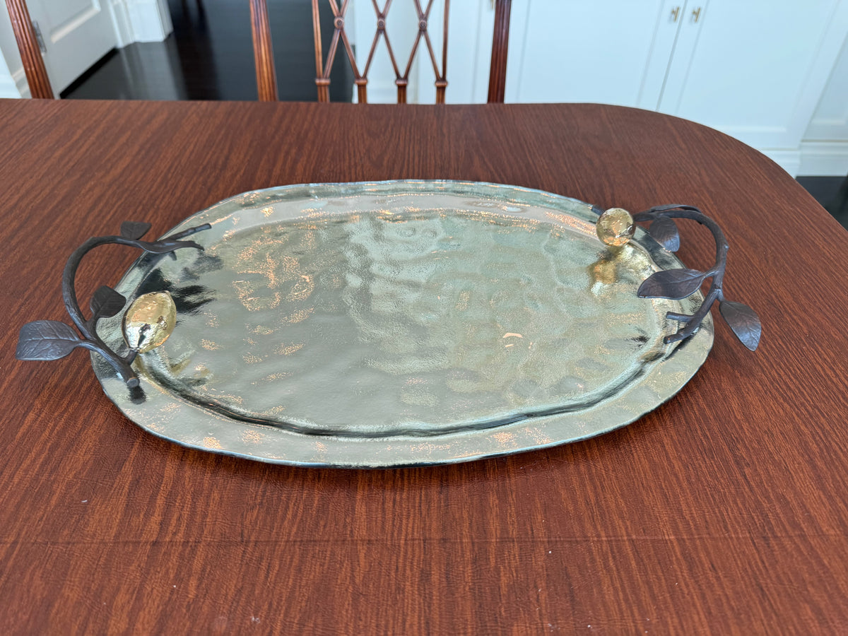 Michael Aram Large Lemonwood Tray- 17.5"