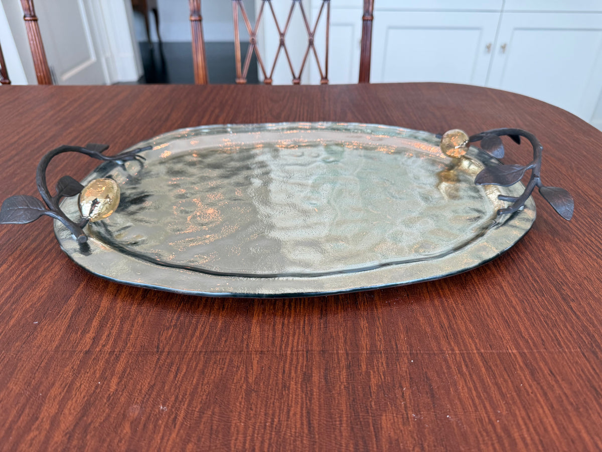 Michael Aram Large Lemonwood Tray- 17.5"