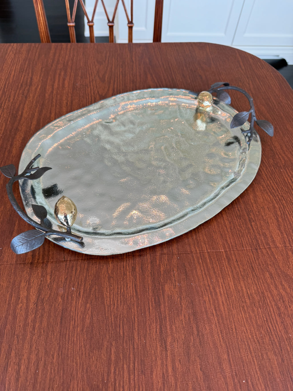 Michael Aram Large Lemonwood Tray- 17.5"