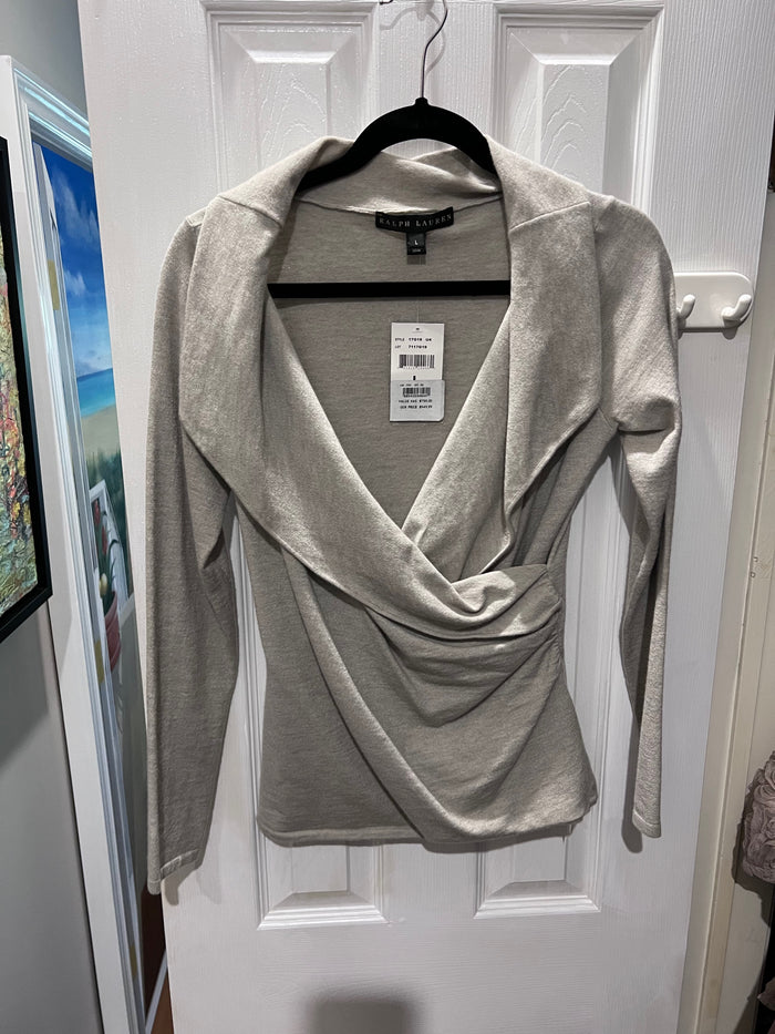BRAND NEW Ralph Lauren Beige Cashmere Shirt, Size L (*retail $549)