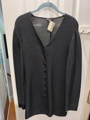 BRAND NEW Giorgio Armani Black Wool Shirt, Size 42 (*retail $1495)