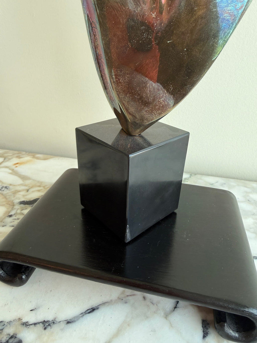 Anne Harris Signed Bronze Heart Sculpture- 12.5"h