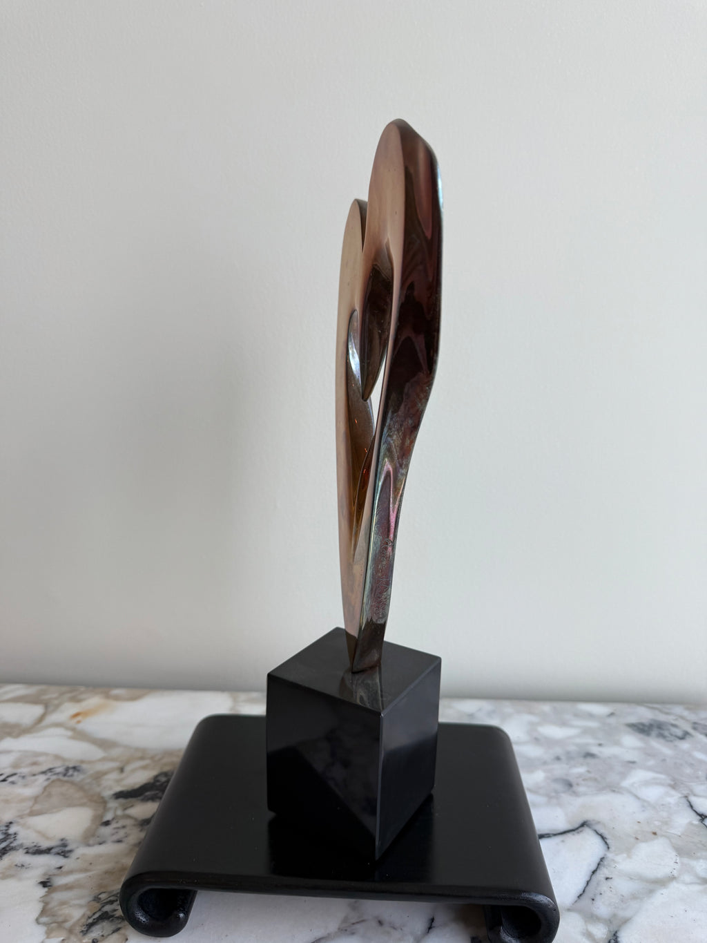 Anne Harris Signed Bronze Heart Sculpture- 12.5"h
