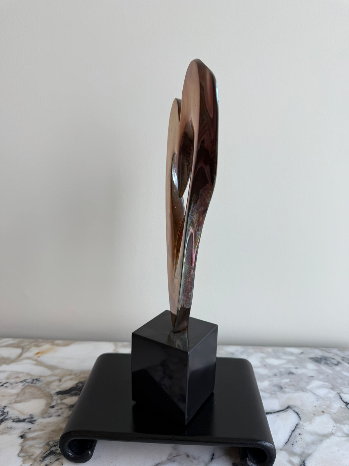 Anne Harris Signed Bronze Heart Sculpture- 12.5"h