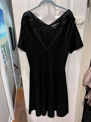 BRAND NEW Emporio Armani Black Knit Dress, Size 48 (*retail $500)