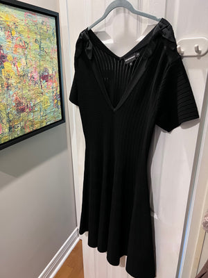 BRAND NEW Emporio Armani Black Knit Dress, Size 48 (*retail $500)