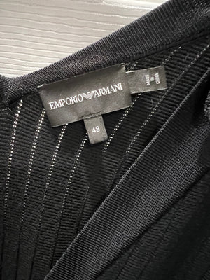 BRAND NEW Emporio Armani Black Knit Dress, Size 48 (*retail $500)