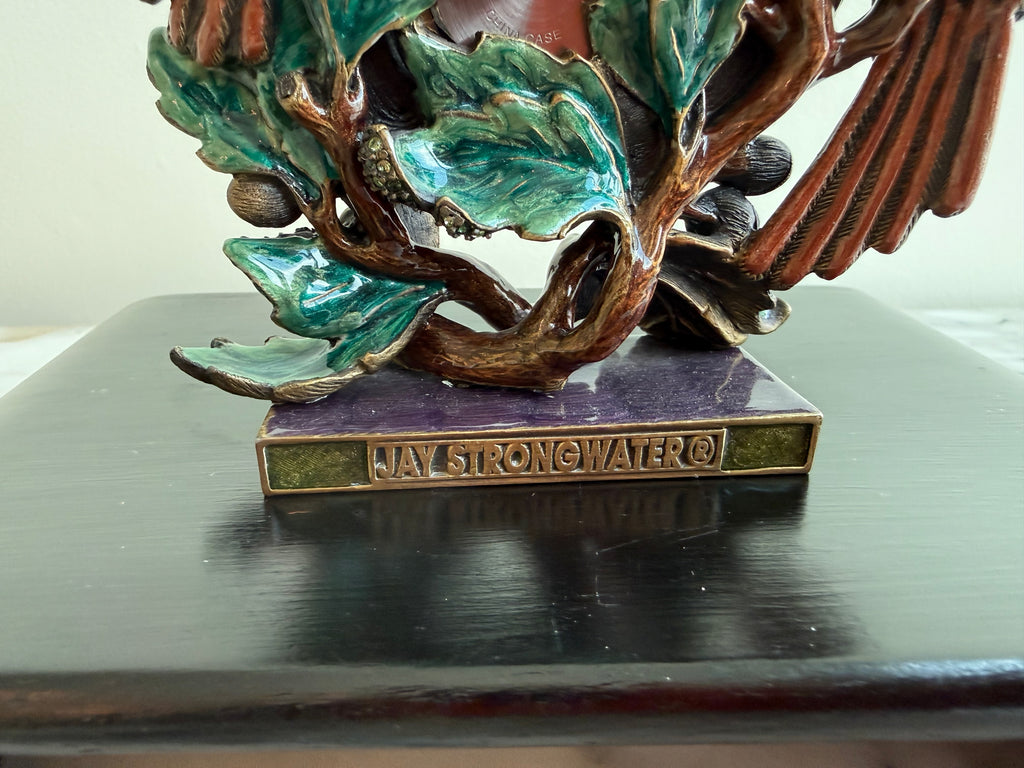 Jay Strongwater Love Bird Bejeweled Enamel Desk Clock
