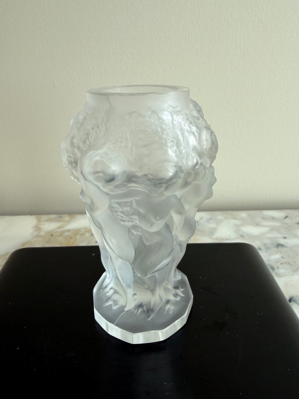 Heinrich Hoffmann for Desna "Ingrid" Frosted Glass Figural Vase - Bohemia Czech Republic- 5"h