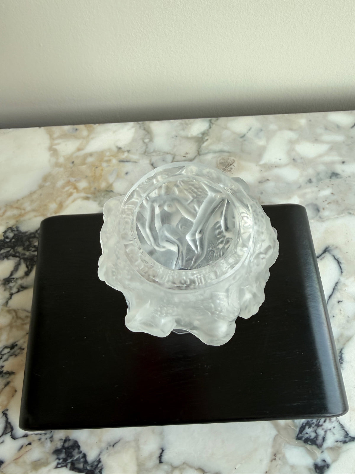 Heinrich Hoffmann for Desna "Ingrid" Frosted Glass Figural Vase - Bohemia Czech Republic- 5"h
