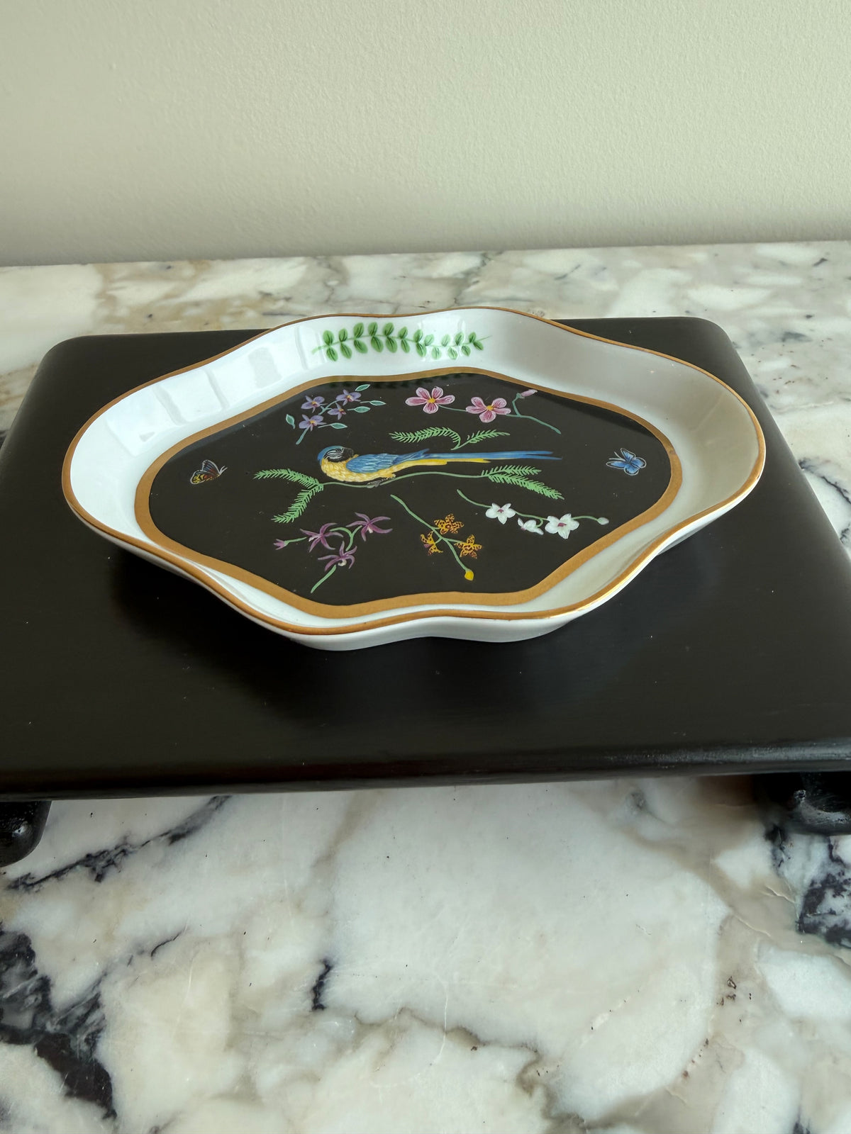 Lynn Chase "Jaguar Jungle" 24K Gold Porcelain Trinket Dish