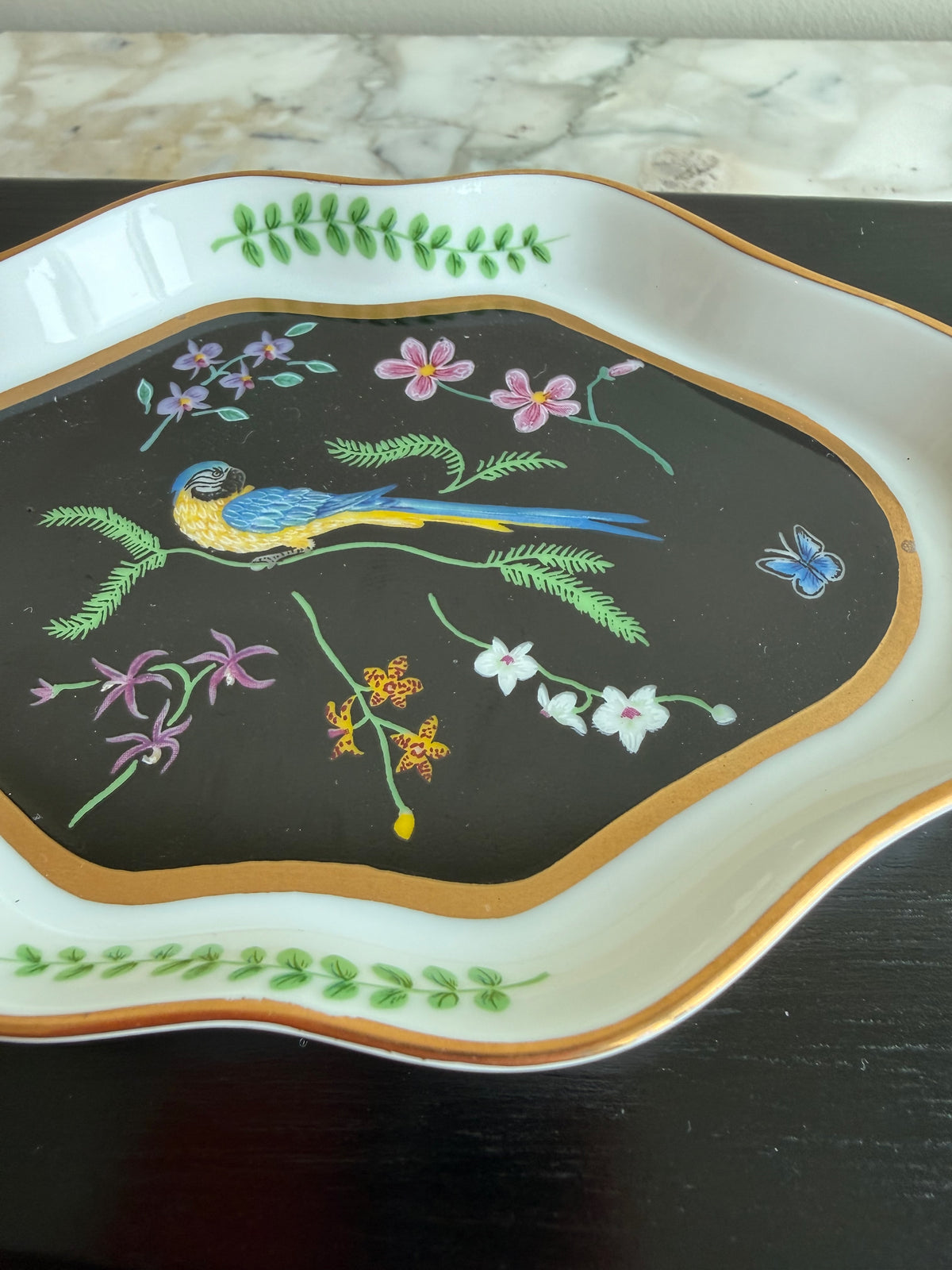 Lynn Chase "Jaguar Jungle" 24K Gold Porcelain Trinket Dish