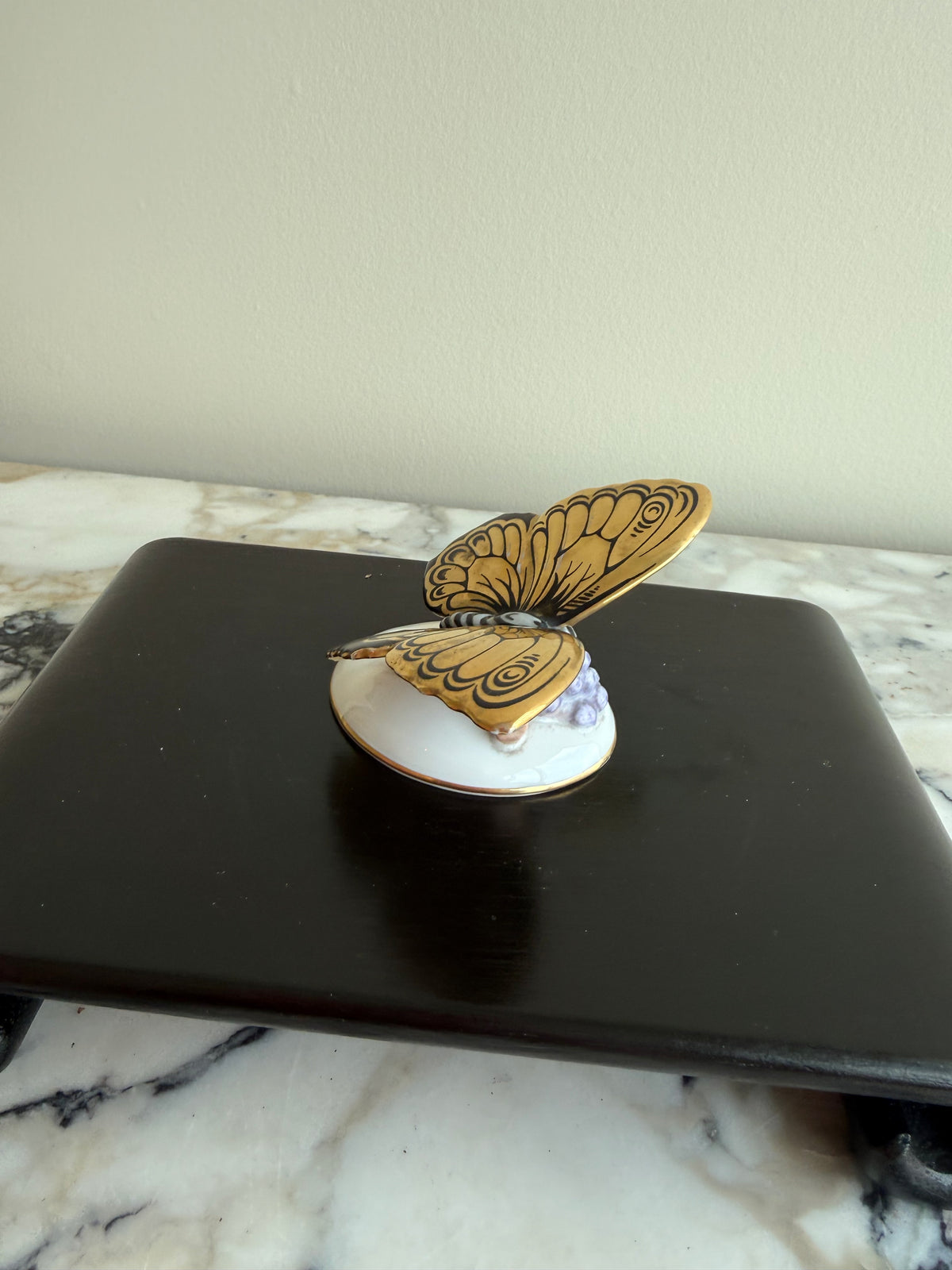 Vintage Rosenthal Art Deco Porcelain Butterfly Figurine with Gilt Wings
