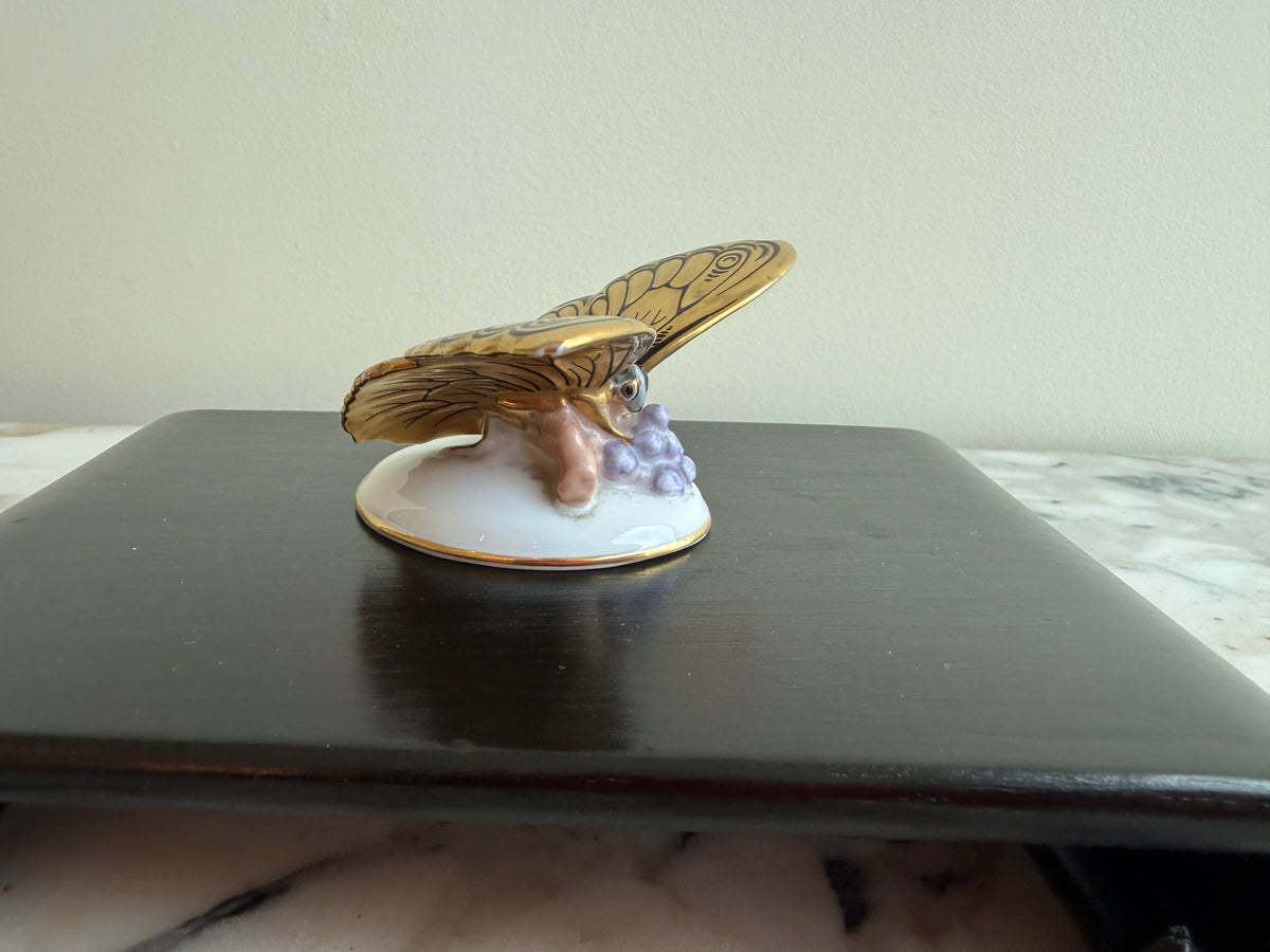 Vintage Rosenthal Art Deco Porcelain Butterfly Figurine with Gilt Wings