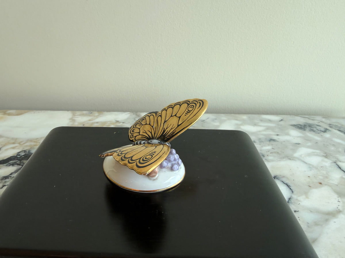 Vintage Rosenthal Art Deco Porcelain Butterfly Figurine with Gilt Wings