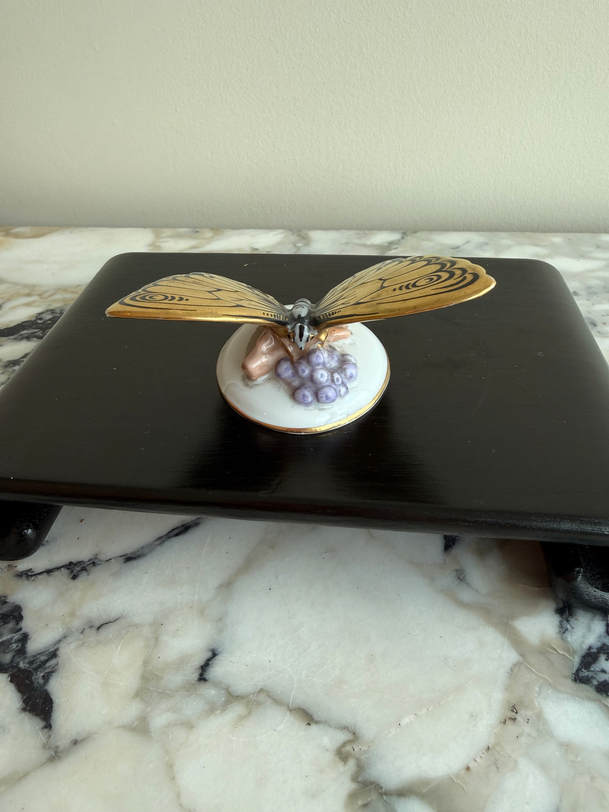 Vintage Rosenthal Art Deco Porcelain Butterfly Figurine with Gilt Wings