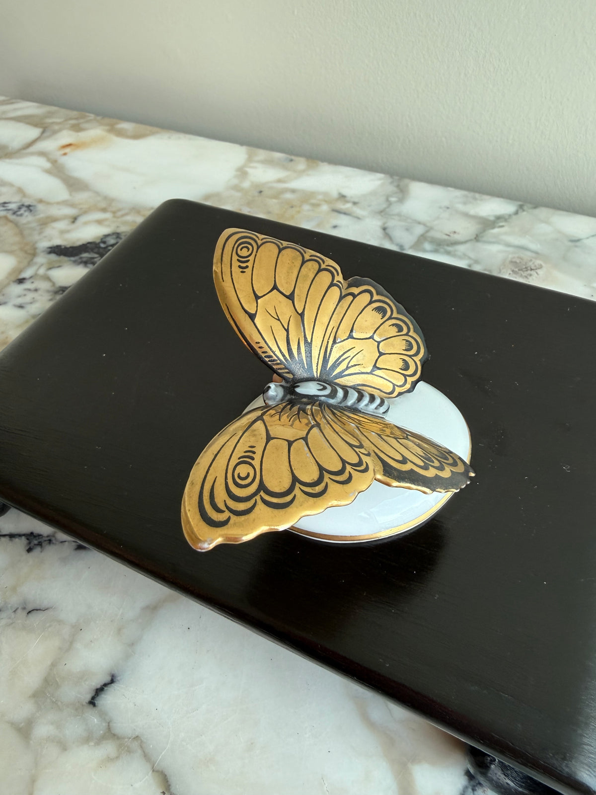 Vintage Rosenthal Art Deco Porcelain Butterfly Figurine with Gilt Wings