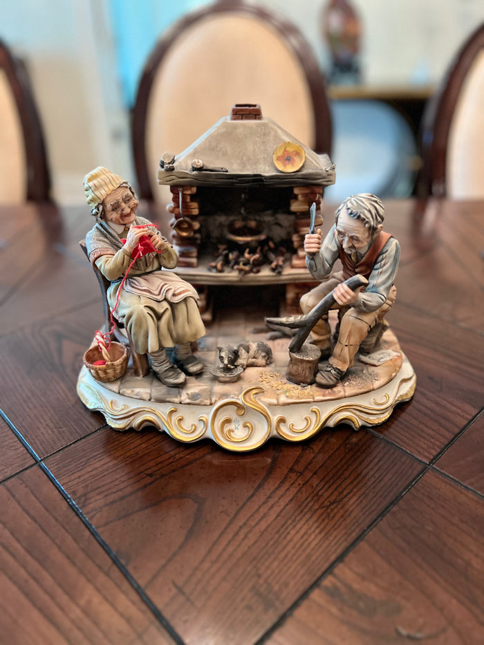 Capodimonte Ceramic Figurine 'Fireplace'