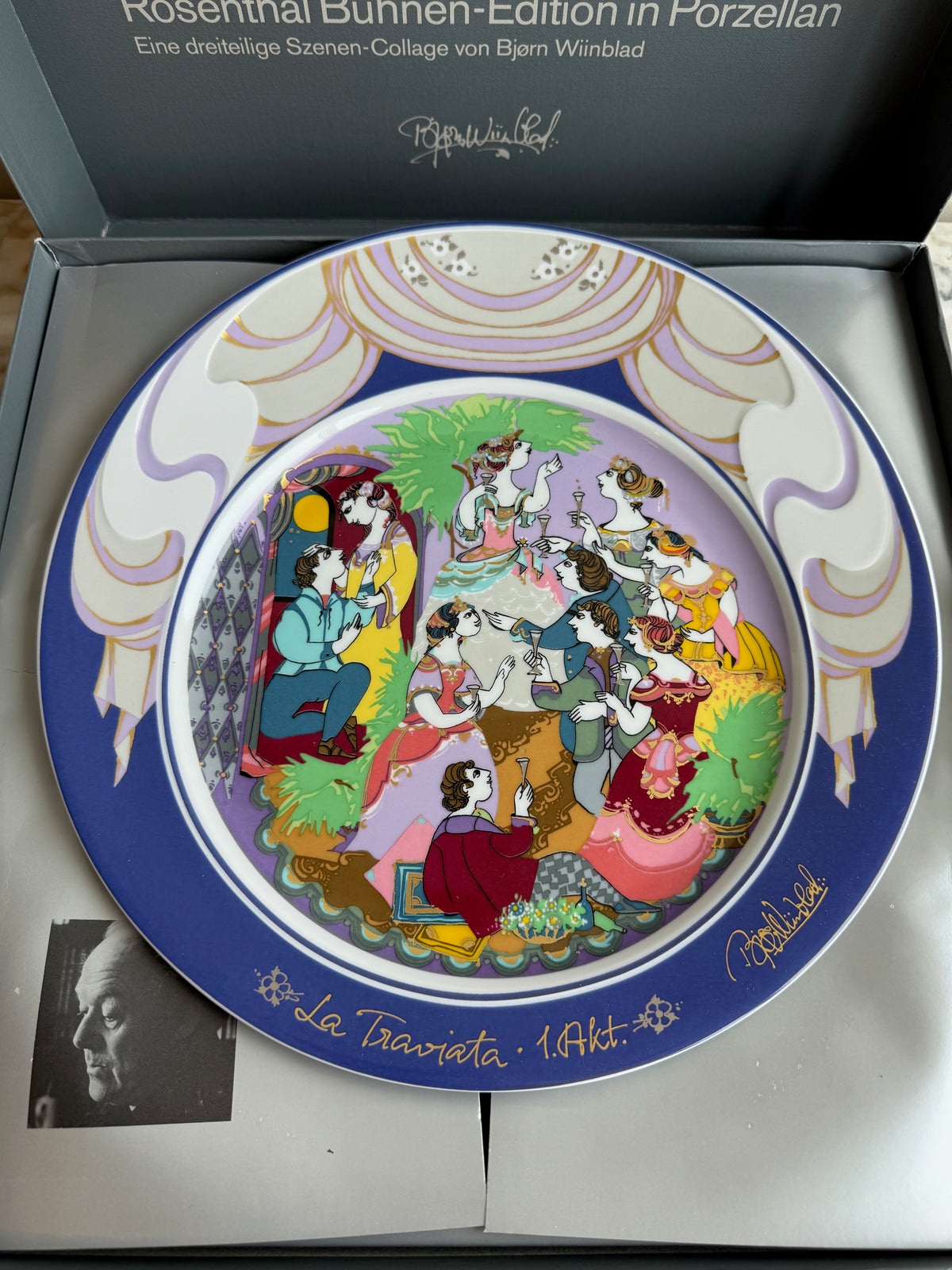 Rosenthal Studio-Line Bjørn Wiinblad "La Traviata" Limited Edition Porcelain Large Collector Plate with Box