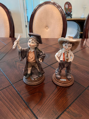 Giuseppe Armani Figurines 'The Graduate' & 'Boy Smoking a Pipe'
