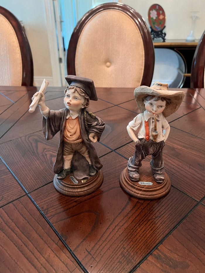 Giuseppe Armani Figurines 'The Graduate' & 'Boy Smoking a Pipe'
