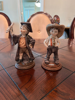 Giuseppe Armani Figurines 'The Graduate' & 'Boy Smoking a Pipe'