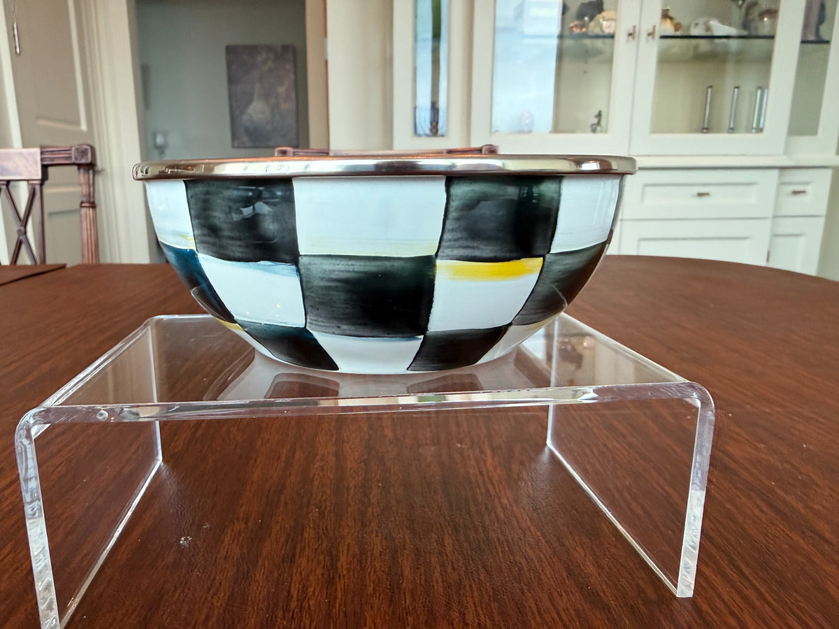 MacKenzie-Childs Courtly Check Enamel Small Everyday Bowl- 6"