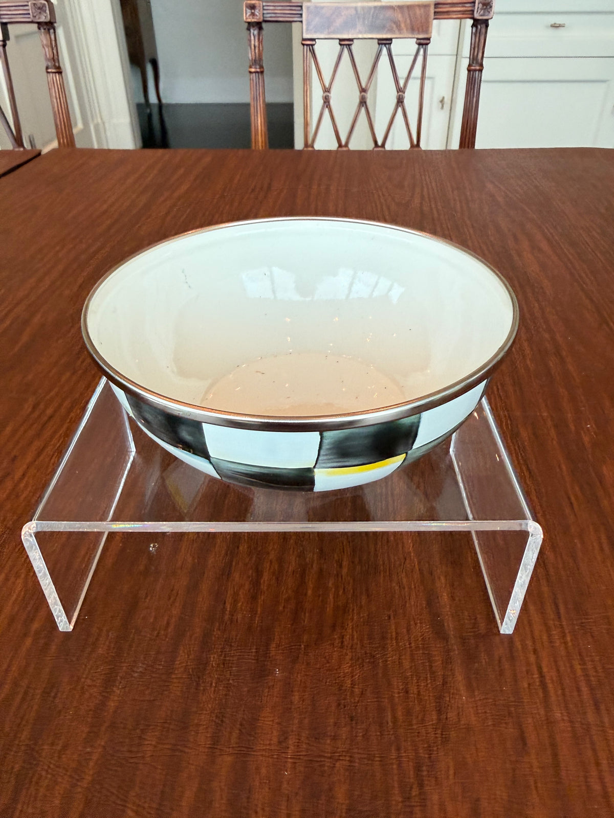 MacKenzie-Childs Courtly Check Enamel Small Everyday Bowl- 6"
