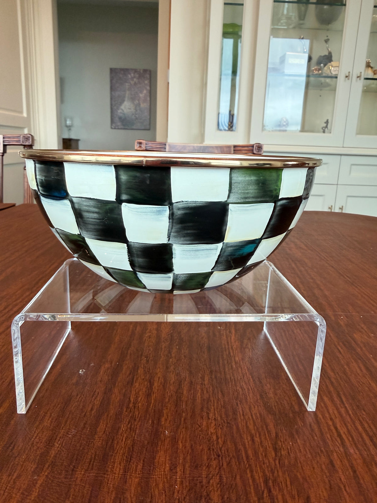 MacKenzie-Childs Courtly Check Enamel Small Everyday Bowl- 7.5"