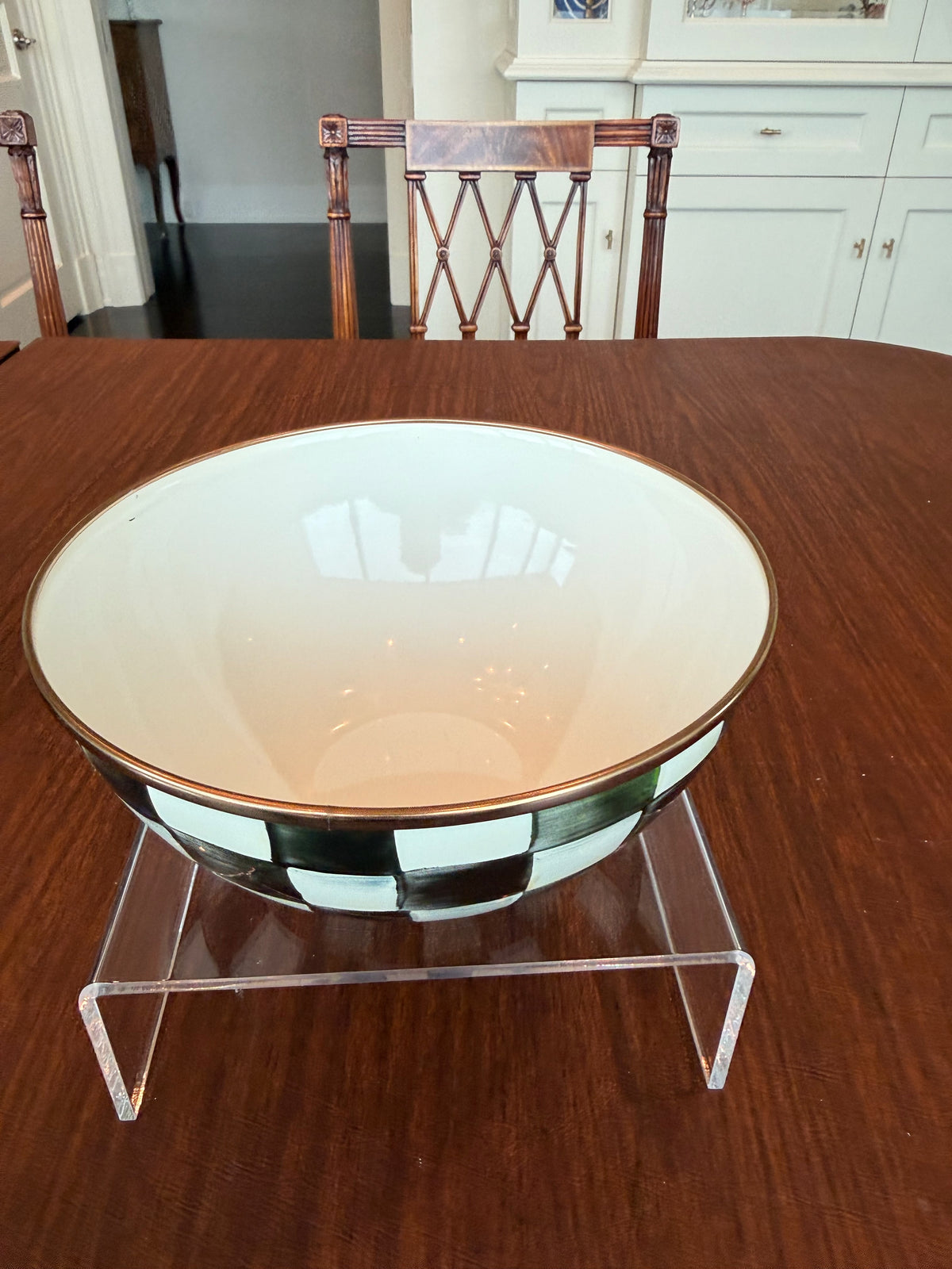MacKenzie-Childs Courtly Check Enamel Small Everyday Bowl- 7.5"