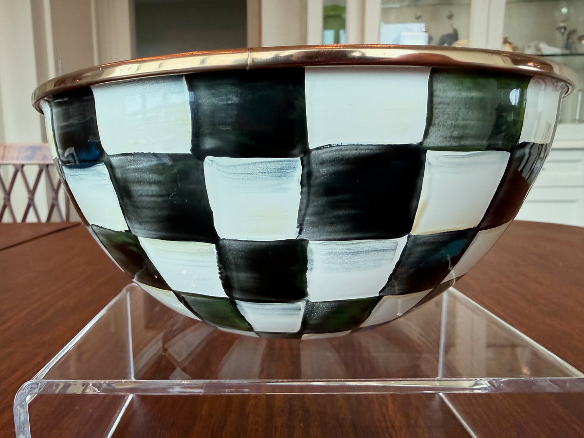 MacKenzie-Childs Courtly Check Enamel Small Everyday Bowl- 7.5"