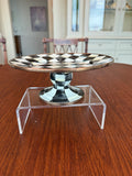 #1   MacKenzie-Childs Courtly Check Enamel Pedestal Platter- 8"